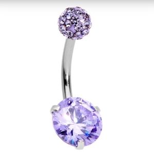 Purple Body Candy Gem Belly Ring